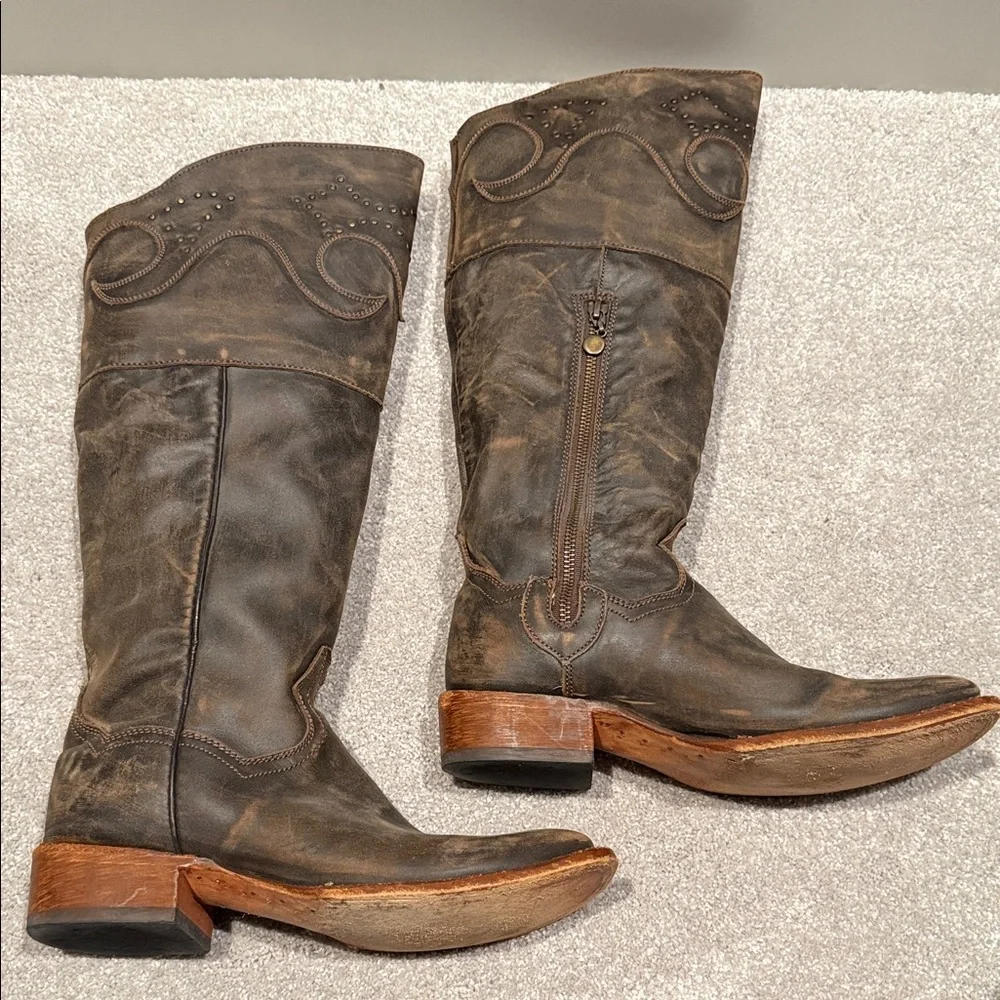 Dan Post Square-toe Leather Boots - Picture 3 of 9